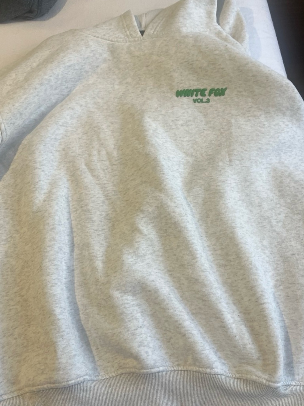 White Fox Boutique Vol.3 Light Gray Crewneck with Green Logo